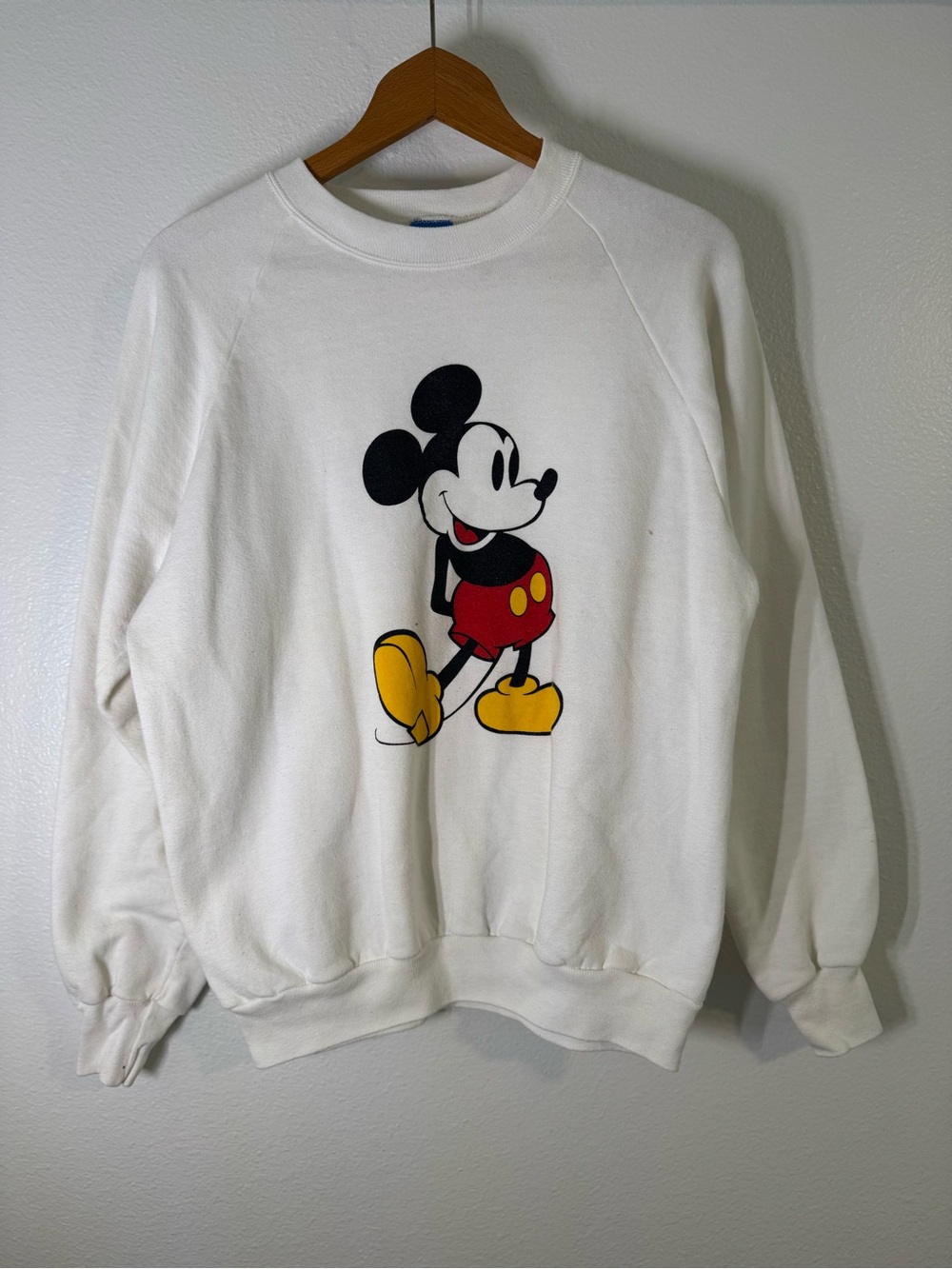 Vintage 1980s Disney Mickey Mouse Crewneck Sweatshirt White Made in‎ USA Small